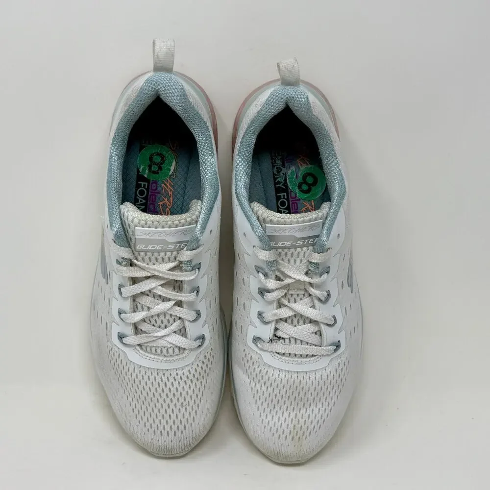 Skechers Glide Step Altus Sneakers Womens Sz 8 White Sporty Lightweight‎ K.7.4